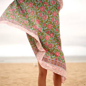 Floral Cotton Sarong Beach <b>Wrap</b> Skirt Pareo <b>Shawl</b> Scarf Women's Breathable Lightweight Summer Wear Digital Print 100% Cotton - Product Image 5