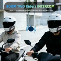 Casque de moto étanche IP65 avec casque Bluetooth, interphone pour 2 personnes, communication sans fil 300m pour la conduite