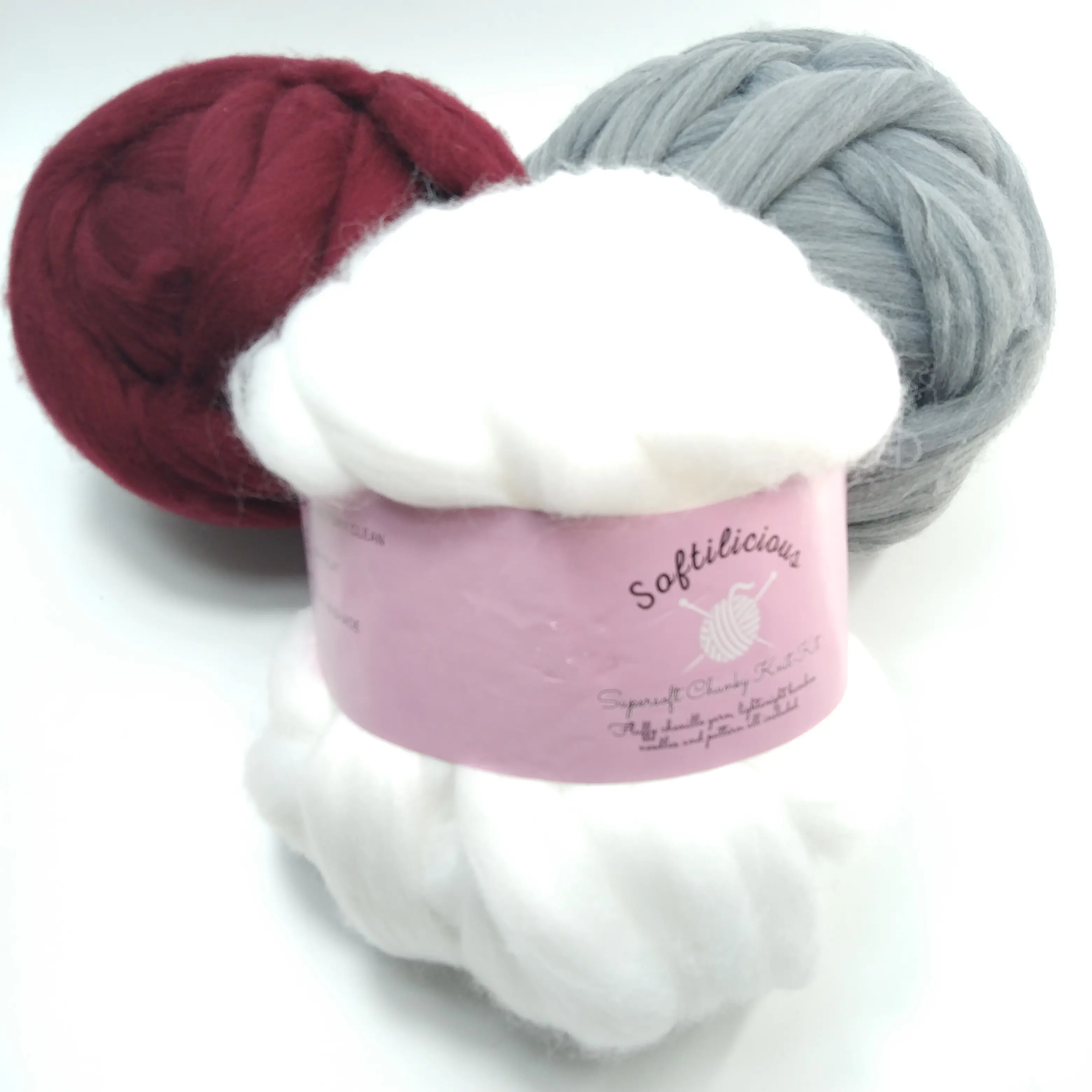 soft merino wool roving chunky giant yarn merino hand knitting cotton tube yarn 5 cm super chunky wool for hand knitting blanket