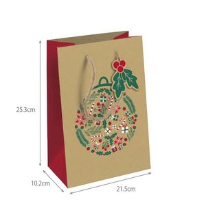 Christmas Paper <b>Bag</b> <b>Craft</b> Lovely Home Mini Tag Included High Tear Resistance Load Capacity Lightweight Shopping Paper <b>Bag</b> - Product Image 3