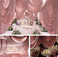 Panneau de rideau personnalisé de luxe vert foncé en spandex avec franges pour fond de scène de mariage, draperies de scène, décoration d'événements