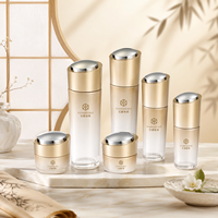 Ensemble de flacons cosmétiques en verre de qualité supérieure avec pompe, 120 ml, 100 ml, 50 ml, 30 g, emballage rhomboïde pour produits de soin de la peau, sérum, crème, avec logo