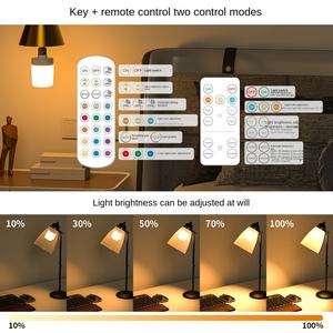 Lámpara de Pared LED con Bombilla E26, Carga USB, Control Remoto Táctil, Temporizador, Lámpara de Mesa de Noche, Fuente de Luz de Emergencia, Cuerpo de Plástico, DC E14 - Product Image 2