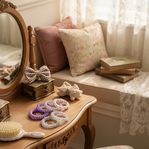 Fasce elastiche retrò fatte a mano europee Trending moda fiocco tessuto peluche decorazioni per capelli vendita calda all'ingrosso accessori per bambini - Product Image 3