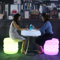 Ensembles de tables de bar lumineuses à LED, imperméables, en plastique, durables, à changement de couleur, tables basses combinées pour l'extérieur, pour hôtel, salon