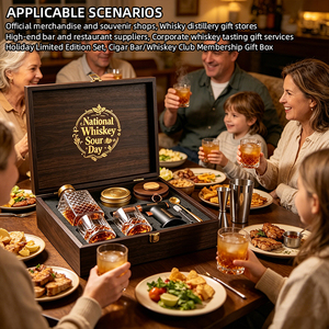 Coffret de fumage pour whisky édition limitée OEM National Whiskey Sour Day, avec copeaux de bois pour fumage, cadeau idéal pour distilleries, bars et entreprises - Product Image 5