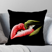 Housse de coussin décorative en tissu polyester super doux motif baiser personnalisé canapé voiture maison