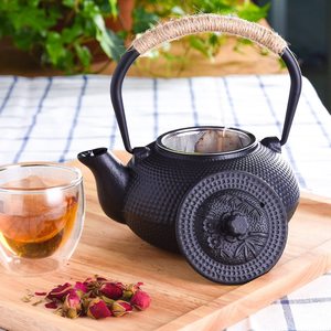 Nhật bản tetsubin Tea Kettle gang ấm trà với thép không gỉ Infuser đen 900ml hoàn toàn sứ nội thất - Product Image 6
