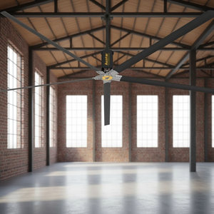 Ventilateur de plafond industriel Austar à haut volume et basse vitesse avec pales en aluminium, moteur triphasé, circulation d'air efficace - Product Image 4