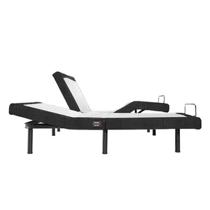 <strong>Split</strong> <strong>King</strong> <strong>Adjustable</strong> <strong>Bed</strong> Base with Wireless Remote Head and Foot Incline and No Tools Required Assembly - Product Image 1