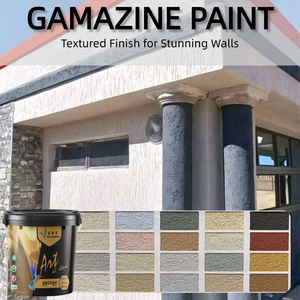 Pintura Gamazine Tintada Personalizada Blue Kingfisher, Revestimiento de Pared con Textura de Piedra, Acabado Decorativo para Fachadas Exteriores de Villas Históricas - Product Image 2