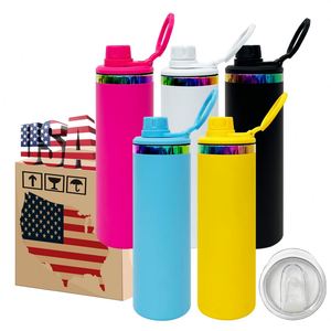 Nueva Botella de Agua de Acero Inoxidable con Aislamiento al Vacío de 20 oz, Recubrimiento Arcoíris, para Senderismo, Viajes y Actividades al Aire Libre, con Tapa Hermética - Product Image 1