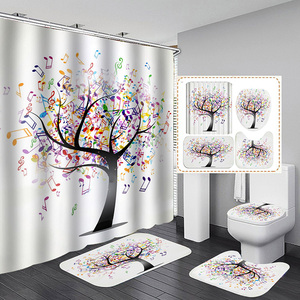 Full of Live Extra Long Bath Decorativo 3D Impresión digital Planta Gato Árbol Cortina <span class=keywords><strong>de</strong></span> ducha colorida - Product Image 6