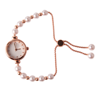 Montre-bracelet de mode OEM avec perles d'alliage pour femmes, montre-bracelet avec logo personnalisé