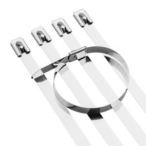 روابط كابلات من الفولاذ المقاوم للصدأ عالي الجودة <span class=keywords><strong>Ss304</strong></span> مغلفة بالبلاستيك PVC روابط كابلات من الفولاذ المقاوم للصدأ الأسود بقفل كروي 7.9*600 مم - Product Image 6