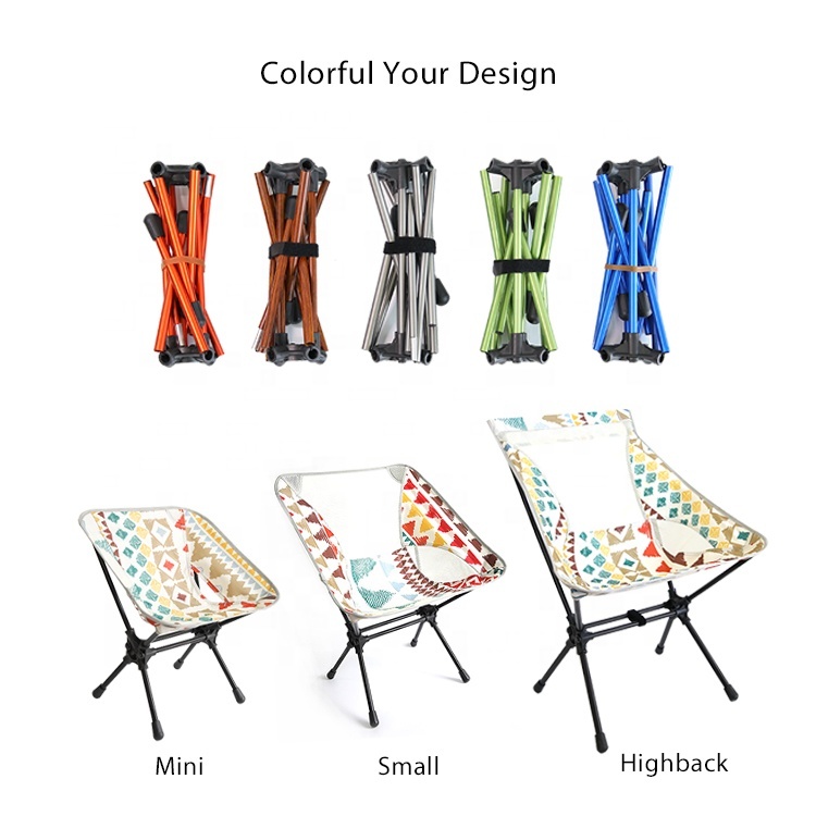 alta compacta y ligera de aluminio 7075 adultos al aire libre taburete plegable de pesca Recline Luna Silla de Camping