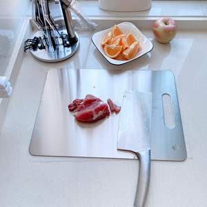 Planche à pétrir et à rouler en acier inoxydable double face, utilisation domestique, trou de suspension, planche à découper, fabricant en gros, ustensiles - Product Image 2