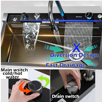 Vente chaude moderne en acier inoxydable 304 évier de cuisine à bol unique sous-montage de qualité avec robinet multifonctionnel quatre trous