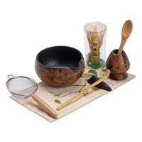 Ensemble de 8 pièces Flowing Spring Matcha, nouveau style chinois, coffret cadeau en céramique pour la préparation du thé, comprenant un bol, un fouet Chasen et autres accessoires