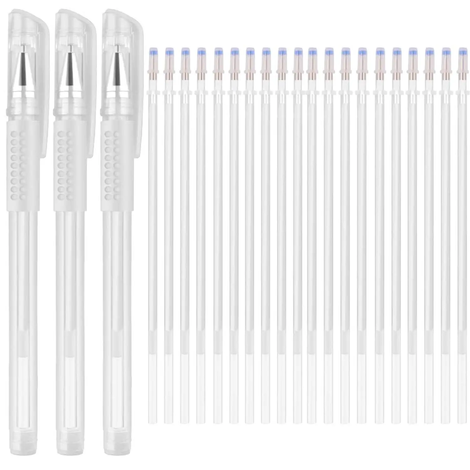 Heat Erasable Fabric White Marking Pens with Refills for Tailors Sewing and Quilting Dressmaking