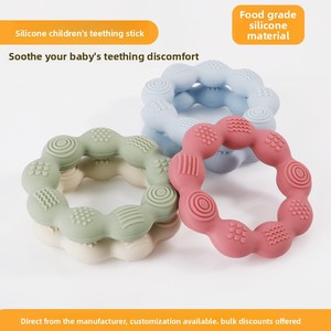 <b>Silicone</b> Nine-<b>Bead</b> Food-Grade Infant Teething Stick Boilable Baby Teether for 0-24 Months - Product Image 2