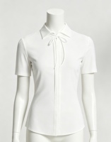 T-shirt de compétition de golf blanc à manches courtes pour filles, vêtements d'équitation