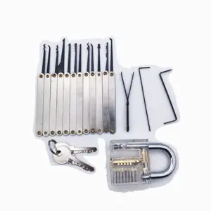 Vente en gros de 18 pièces Goso fournitures de serrurier outils de sélection de serrure ensemble de serrure pratique cadenas outil de serrurier crochetage avec Transparent