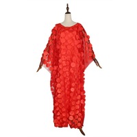 Vêtements pour femmes afrique robe vente chaude broderie tridimensionnelle col rond manches chauve-souris ample grande taille Robe gilet