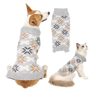 FASHION Pet Sweater Scarf With A Hat Dog Jumper Clothes Retro Style Dogs Cats Sweater Knitwear Durable