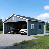 Bâtiment en acier préfabriqué sur mesure, garage de voiture indépendant dans la cour arrière