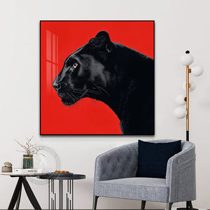 <span class=keywords><strong>Pantera</strong></span> <span class=keywords><strong>Negra</strong></span> sala de estar Mural póster impresión caballo negro Animal decoración cristal porcelana pintura Naturaleza muerta pinturas - Product Image 3