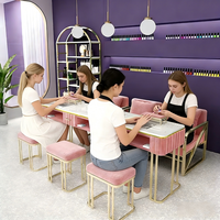 Meubles de salon professionnels haut de gamme de haute qualité, table de manucure en acier inoxydable durable, couleur personnalisable, beauté moderne