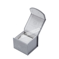 Luxe Logo personnalisé rigide coton lin tissu Fine Jewelry boucles d'oreilles bague de mariage collier montre stockage boîtes d'emballage cadeau