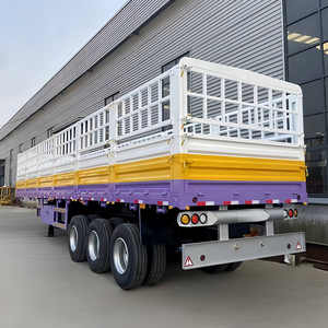 3 4 Axle 30 50ton Livestock Stake Heavy Duty Bulk Transport 12r22.5 Stainless Steel Shandong Semi Truck Fence Cargo <b>Trailer</b> - Product Image 4