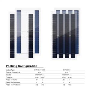 Sunket Chất lượng cao nửa cắt 160W 320W agrivoltaic panel năng lượng mặt trời Mono 182mm 40 tế bào kính đôi hai mặt không khung PV mô-đun - Product Image 3