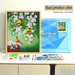 Fabricante Profesional, Venta al por Mayor, Kit de Pintura de Diamantes 5D Personalizado, Arte de Pared, Mosaico de Diamantes, Flores y Pájaros - Product Image 2