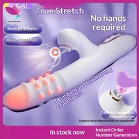 Perlen-Spin-USB-Vibrator, einziehbar, teleskopisch, saugend, vollautomatische Einführung und Auszug, leises Sexspielzeug für weibliche Masturbation