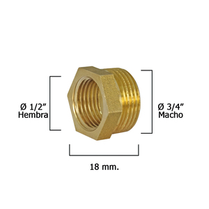 Riduttore esagonale lucidato 3/4 maschio x 1/2 femmina - Product Image 1