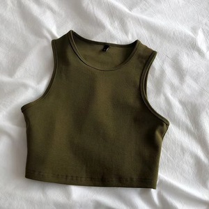Top Corto de Verano para Mujer, Estilo Europeo Americano, Vintage, de Cintura Alta, Ajustado y Estilizador - Product Image 3