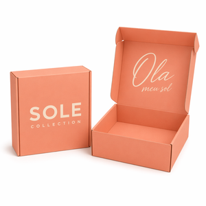Boîtes d'expédition personnalisées avec logo personnalisable, boîtes en papier biodégradables, doublure pliable, boîtes d'emballage pour colis postaux, pour emballages cadeaux - Product Image 1