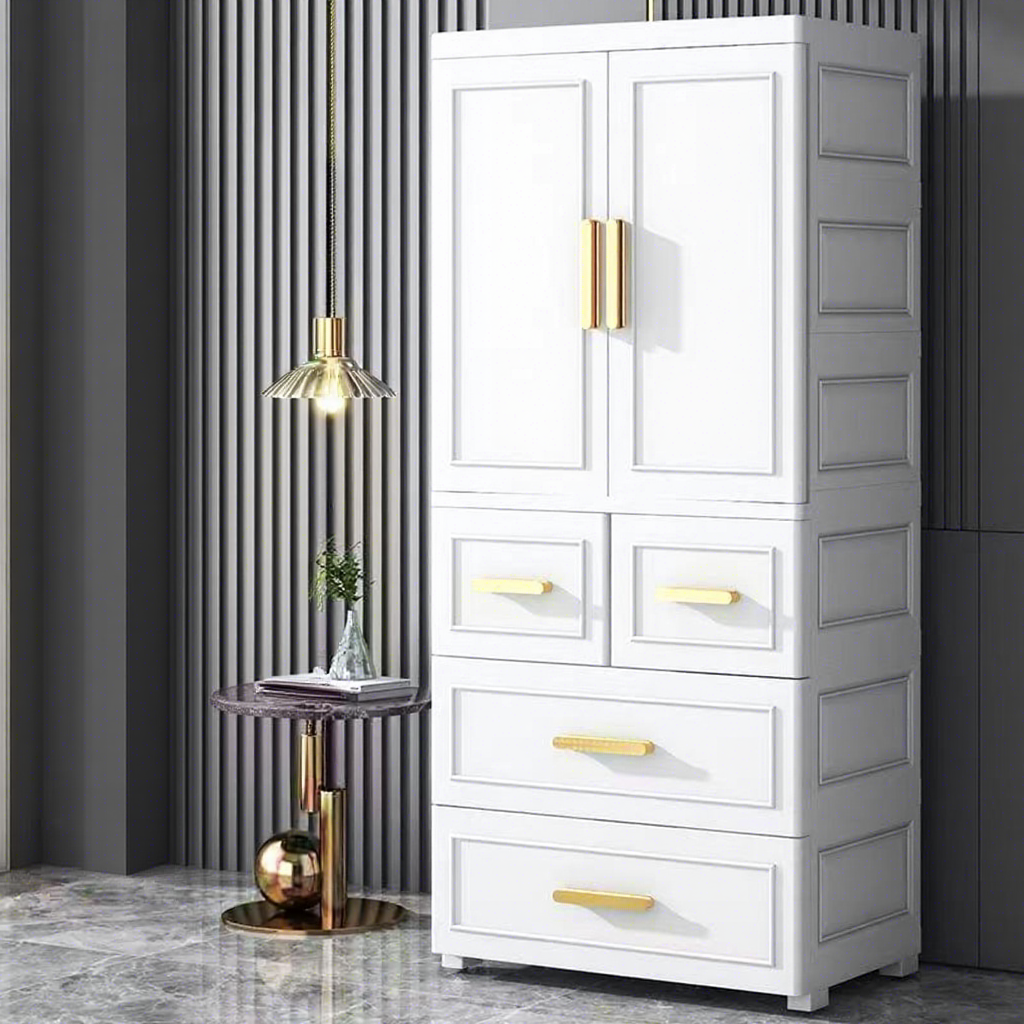 Nordic white-1 double-door-3-drawer