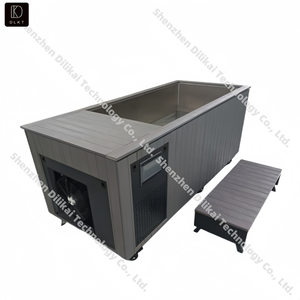 高品質 一体型 ウッド & ステンレス スチール アイスバス タブ WiFi アプリ制御 断熱カバー チラー フィルター付き コールドプランジ 浴槽 - Product Image 2