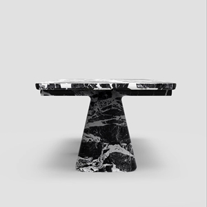 HZX Nature Stone Calacata <span class=keywords><strong>Table</strong></span> à manger noire plus longue de 3m en marbre travertin Meubles de maison Meubles en marbre de style européen - Product Image 5