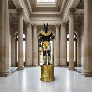 Grande statue d'Anubis en fibre de verre, sculpture de dieu égyptien, décoration intérieure et extérieure, statue d'art égyptien ancien en FRP sur mesure - Product Image 2