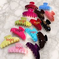 Ume OEM Pinces à cheveux en acétate de couleur unie, grandes pinces à cheveux pour femmes de haute qualité, personnalisables