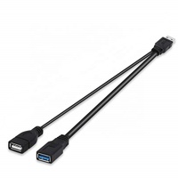 Câble adaptateur répartiteur USB 3.0 mâle vers double USB 3.0 en Y, conducteurs en cuivre pur, blindage tressé, charge rapide 3A pour ordinateur et caméra