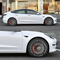 Jantes en alliage forgé de luxe à motif ajouré, finition noir brillant, roues en aluminium 6061 pour modification de style urbain de véhicules électriques haut de gamme