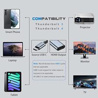 Adaptador SYONG 4K USB-C 3.1 a HDMI Hembra, Conversor Thunderbolt Tipo-C a HDMI 4K30Hz 4K60Hz para iPhone, Móvil, Computadora, Video
