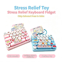Nouveau porte-clés anti-stress en plastique, motif animal de dessin animé mignon, 26 touches, clavier mécanique de simulation, jouet sensoriel