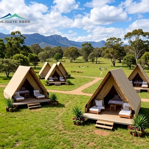 <span class=keywords><strong>Tente</strong></span> <span class=keywords><strong>de</strong></span> glamping safari double couche style bois, <span class=keywords><strong>toile</strong></span> <span class=keywords><strong>de</strong></span> luxe avec salle <span class=keywords><strong>de</strong></span> bain, cadre en contreplaqué imperméable quatre saisons - Product Image 6